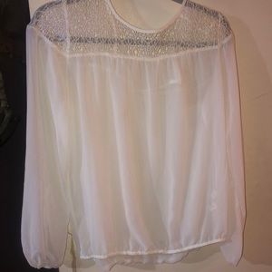 Womens medium White see through cover blouse.